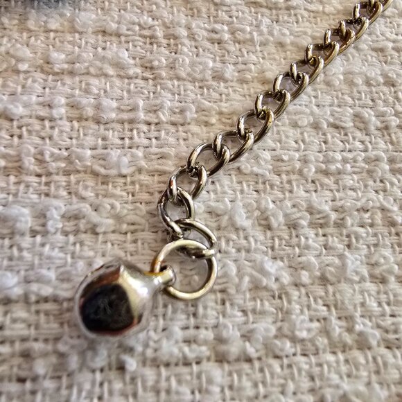 Vintage Silver Flowers with Turquoise Beading Chain Link Belt - Picture 4 of 6